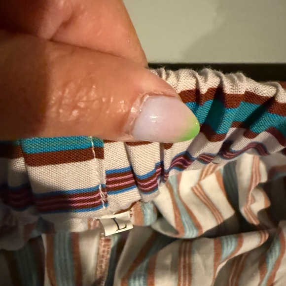 Striped Multicolor Drawstring Pants - Picture 2 of 3